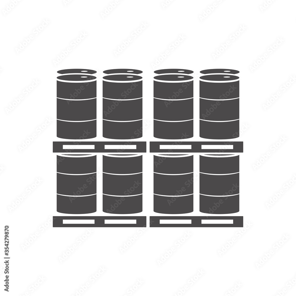 Metal barrels on a pallet icon in flat style.Vector illustration.
Metal barrels on a pallet icon in flat style.Vector illustration.