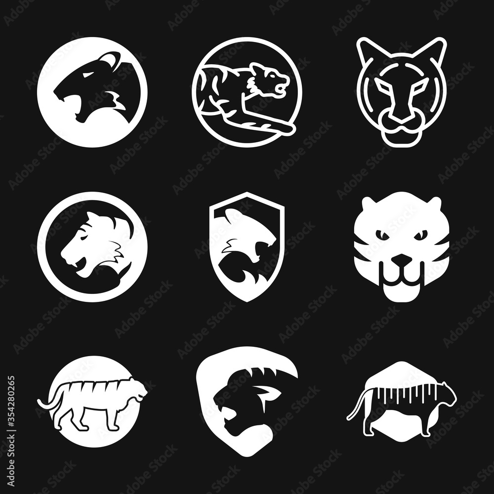 Tiger vector icon, animal symbol isolated on background. Tiger vector icon, animal symbol isolated on background.