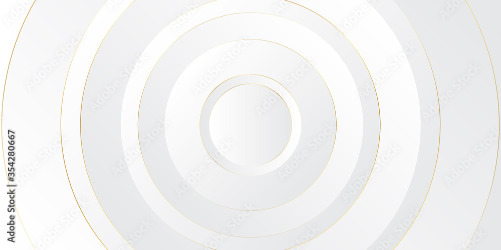 Abstract light gray white silver gold circle geometry futuristic subtle vector background. 