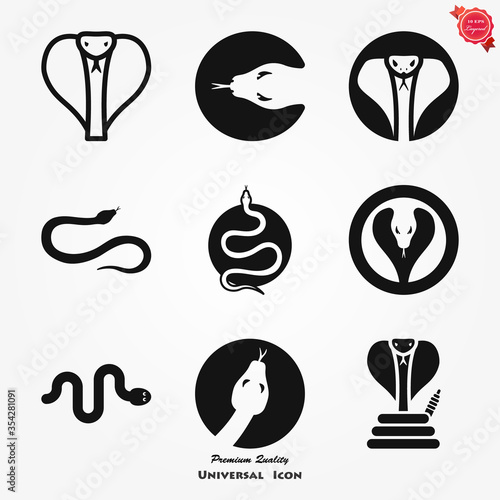 Snake vector icon, animal symbol isolated on background.