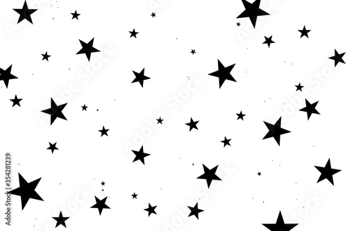 Stars on a white background. Black star shooting with an elegant star.Meteoroid  comet  stars.