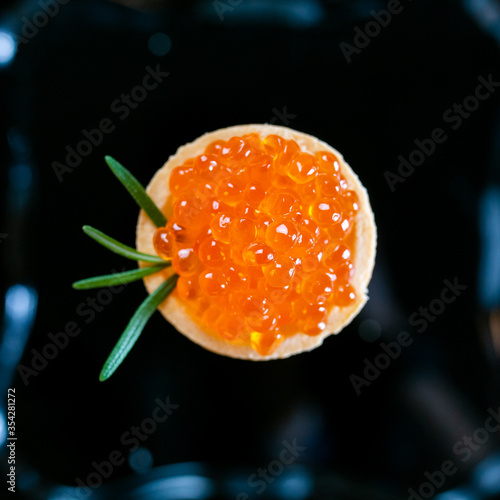 red caviar on a abstract background