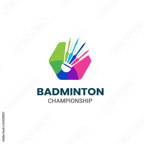 Modern Badminton Shuttlecock Logo Design Vector Template