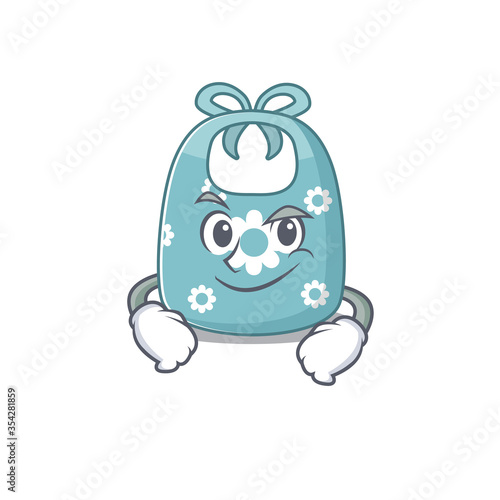 A cute arrogant caricature design of baby apron having confident gesture