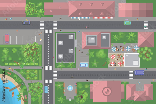 City top view.
Cityscapes view from above.