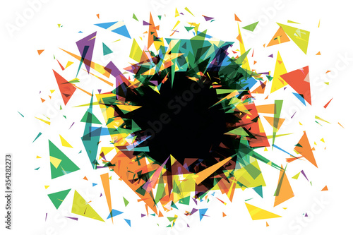 Abstract background explosion. Triangles banner. 