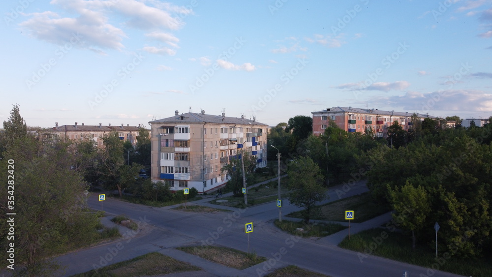 crossroads of roads and houses syzran russia