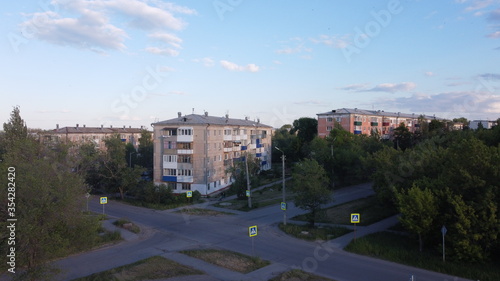 crossroads of roads and houses syzran russia