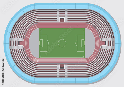 Football stadium top view. (Nobody)
Soccer field. (view from above) 
