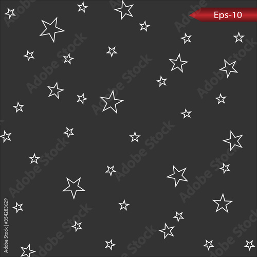 Stars on a black background. White star shooting with an elegant star.Meteoroid, comet, stars.