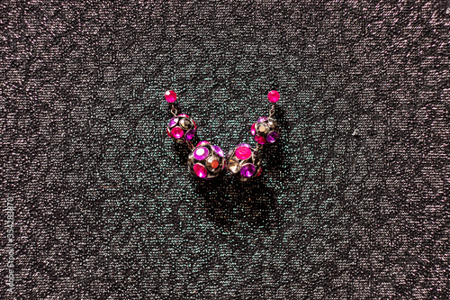 Jewelry concept with beautiful female earrings