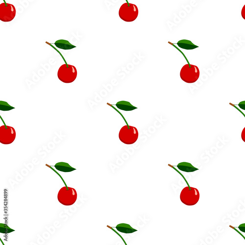 Illustration on theme big colored seamless cherry