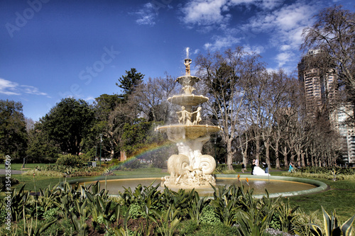 Rainbow at Carlton Gardens in Melbourne