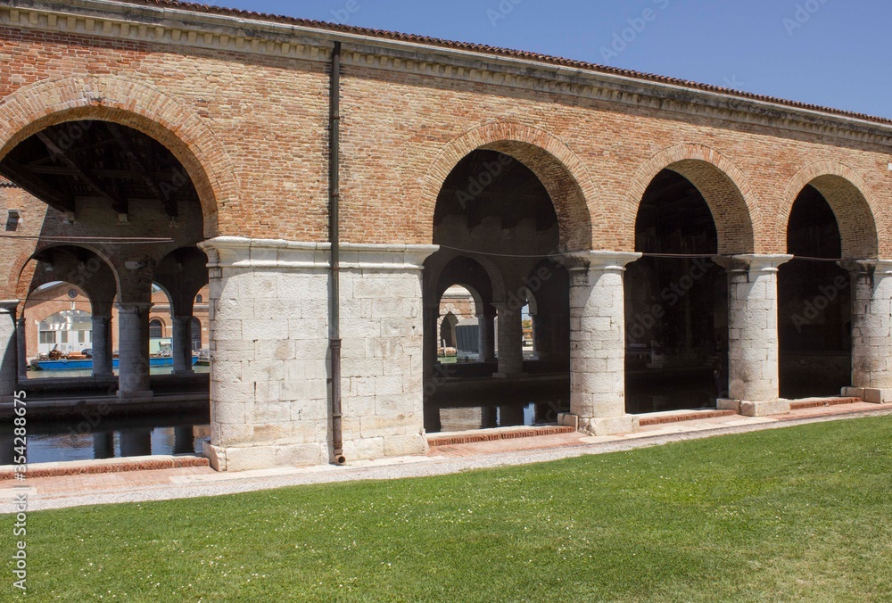 Ancient building of Venice Arsenale complex, Italy
