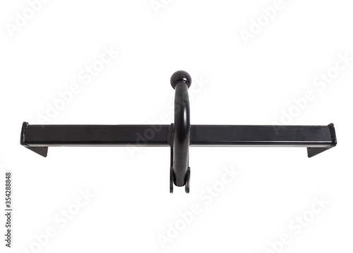 Tow hitch for a passenger car on a white background, isolate. Hitch, close-up