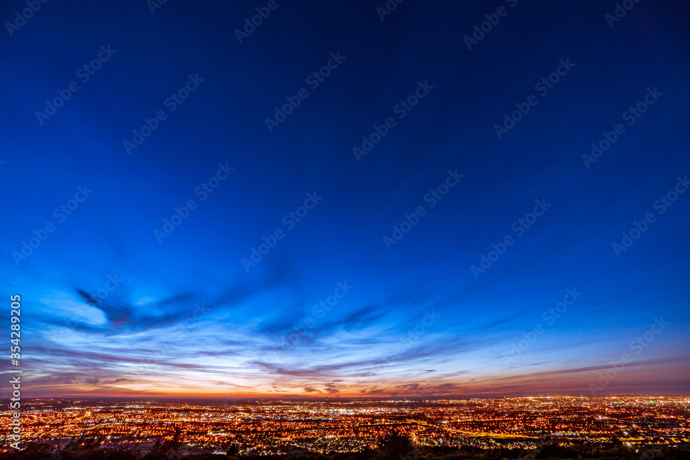 Shortly after sunset over Dublin city