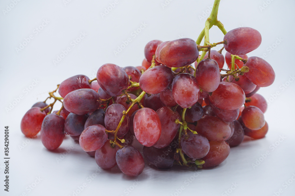 Red Grapes isolated on a white background