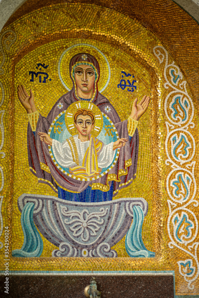 mosaic of the virgin mary