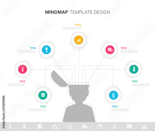 Mind map infographic template - Vector Illustration