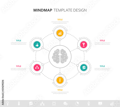 Mind map infographic template - Vector Illustration