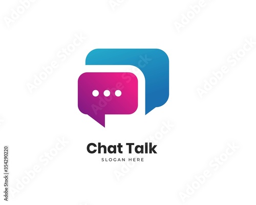 Modern Chat Talk Logo Design Vector Template