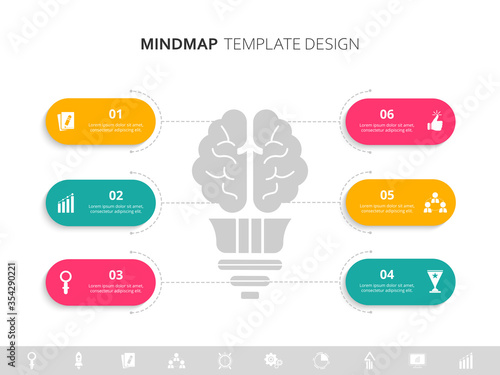 Mind map infographic template - Vector Illustration