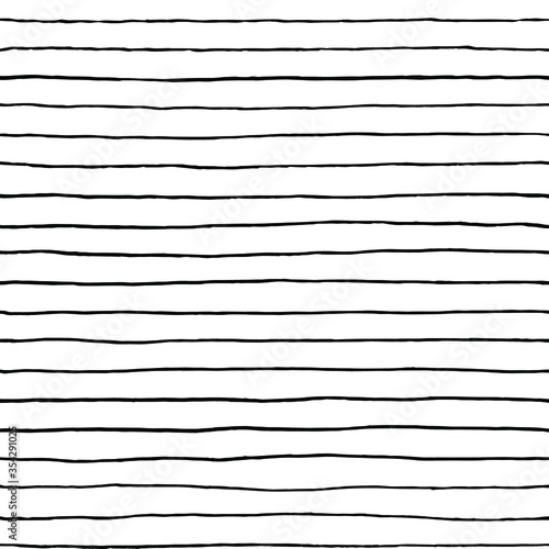Hand drawn stripe seamless pattern. Sketch line vector background. Doodle organic pen strokes texture. Irregular scribble thread ornament for fabric, wallpaper. Trendy endless backdrop design.