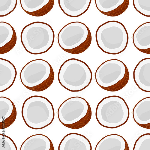 Illustration on theme big colored seamless coconut