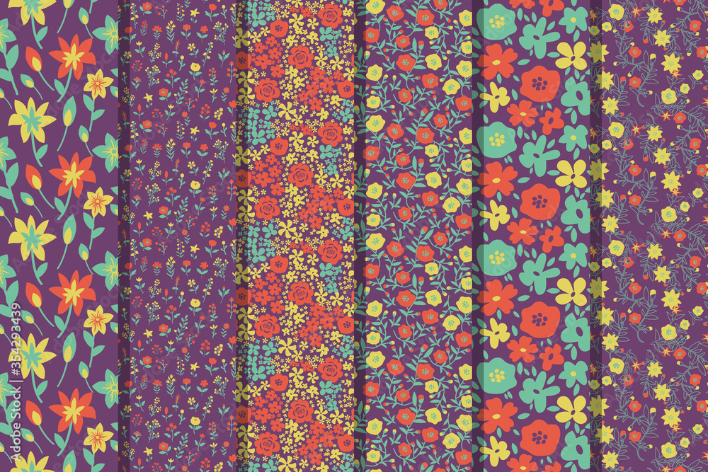 Seamless floral patterns Seamless floral patterns