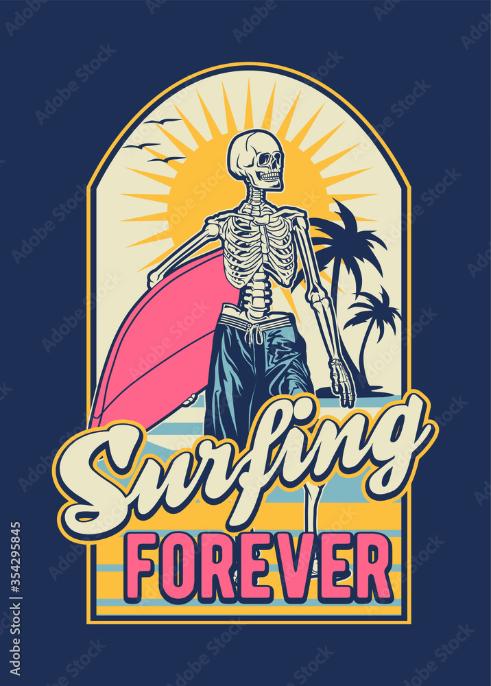 Obraz premium SKULL SURFING