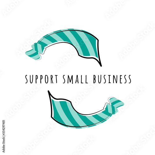 Stock vector  illustration of a tie as a concept for supporting small businesses during the money crisis caused by the Covid-19 epidemic. Financial crisis protection. White isolated background.