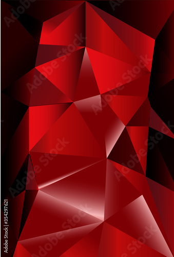 Geometric background design. Red triangles with shades