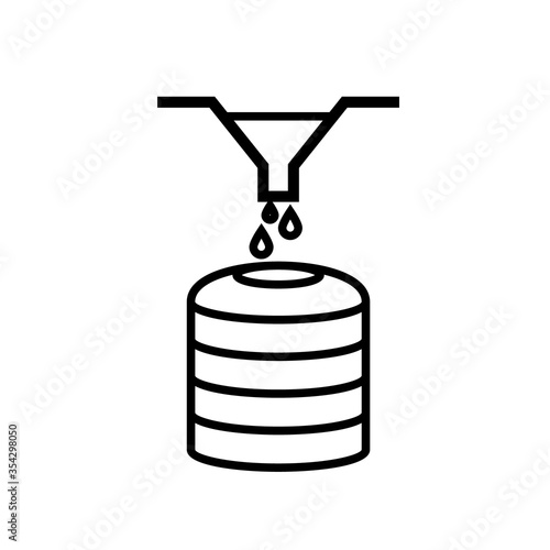 Rainwater collection tank outline icon. Clipart image isolated on white background