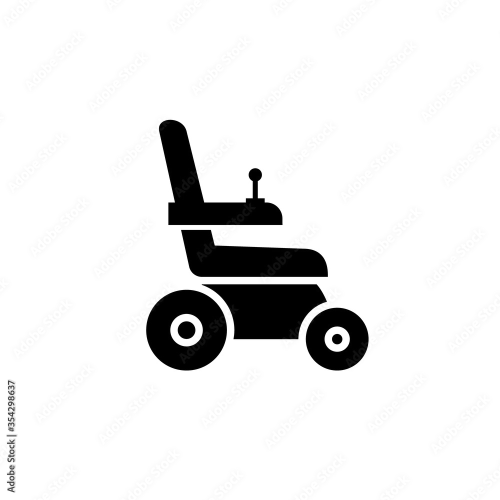 Electric wheelchair silhouette icon. Clipart image isolated on white background