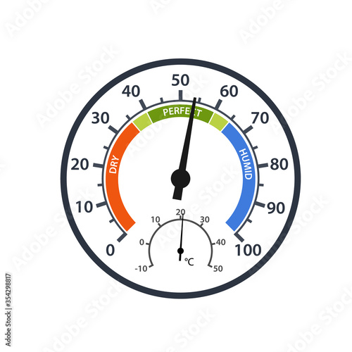 Analog hygrometer icon. Clipart image isolated on white background photo