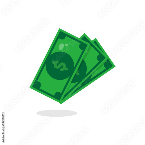 cute green dollar money.vector illustration.