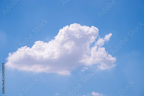 Bright sky concept - Clear white clouds In the sky with bright light. Blue sky with cloud.