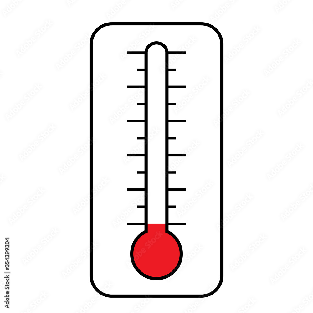 Blank empty thermometer icon. Clipart image isolated on white background  Stock Vector | Adobe Stock