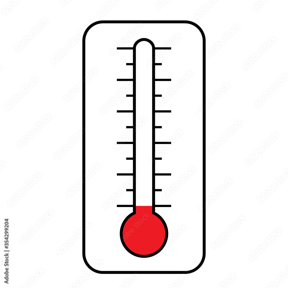 Blank empty thermometer icon. Clipart image isolated on white