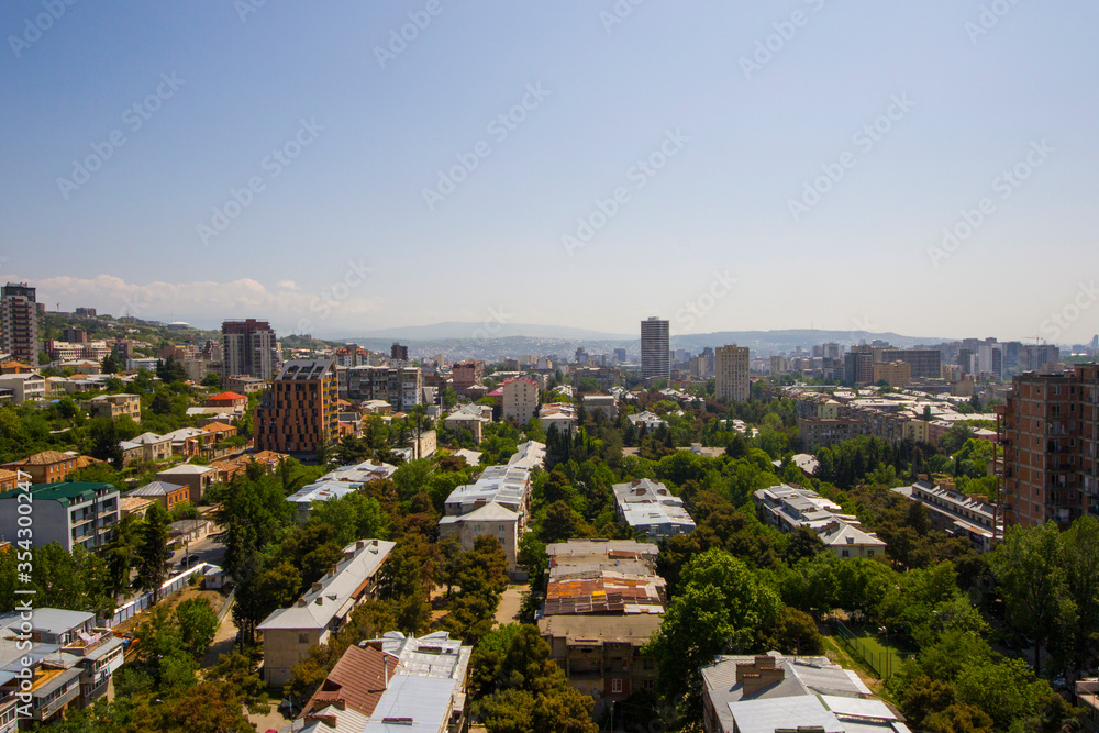 Tbilisi city view, cord yard view, buildings, architecture and nature