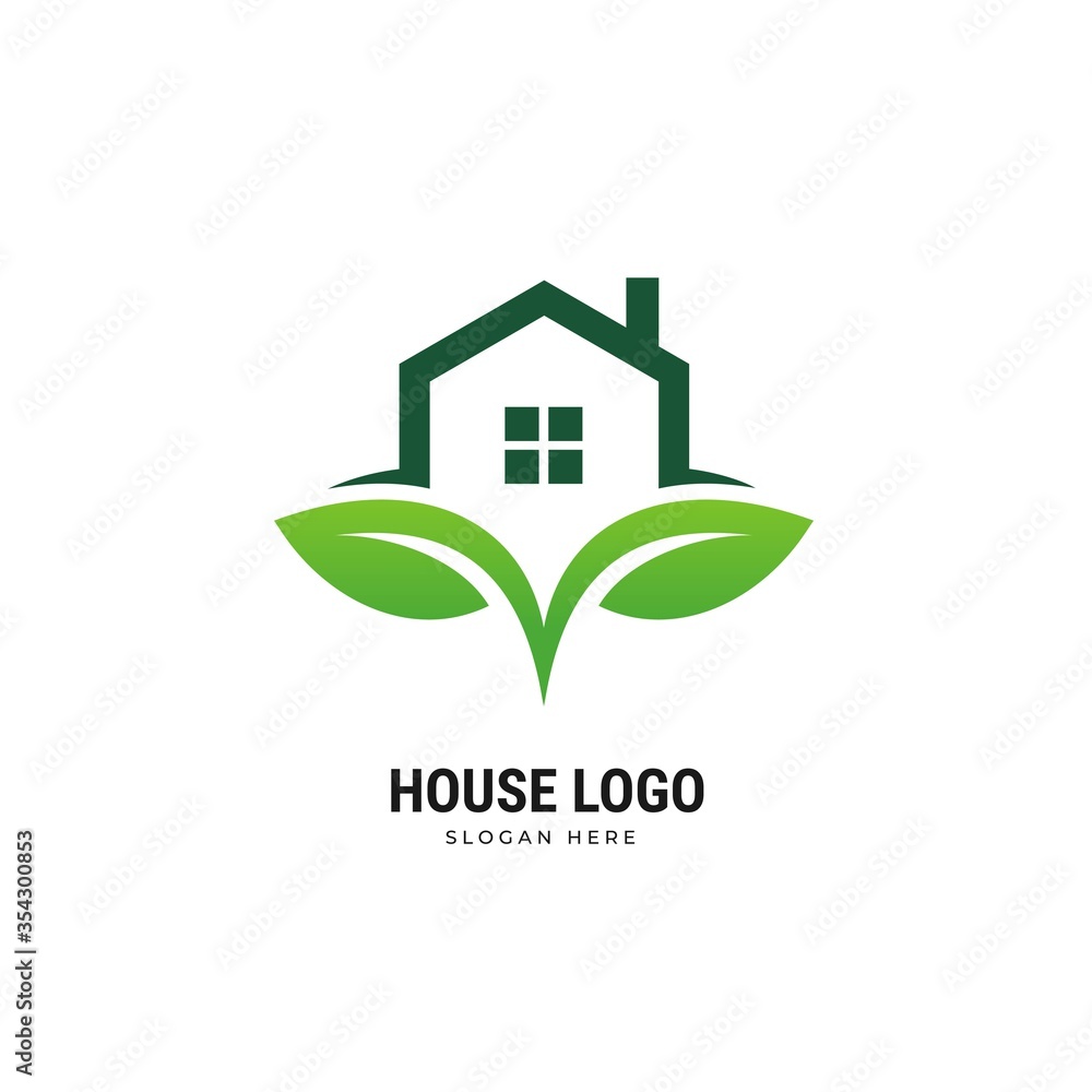 Modern Green House Logo Design Vector Template Modern Green House Logo Design Vector Template