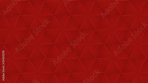 Graphic construction for geometric transformation on red background photo