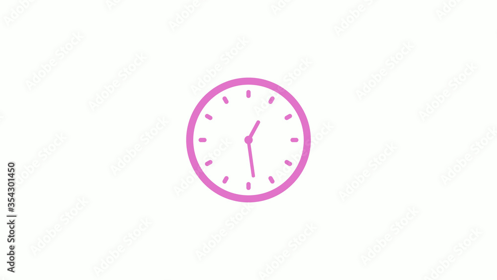 New pink light clock isolated on white background,Counting down clock animation New pink light clock isolated on white background,Counting down clock animation