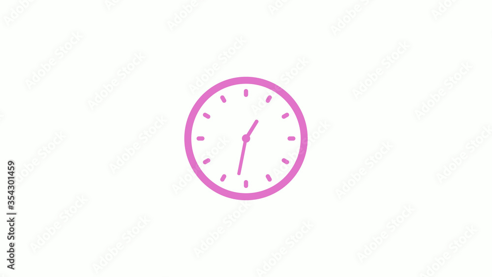New pink light clock isolated on white background,Counting down clock animation New pink light clock isolated on white background,Counting down clock animation