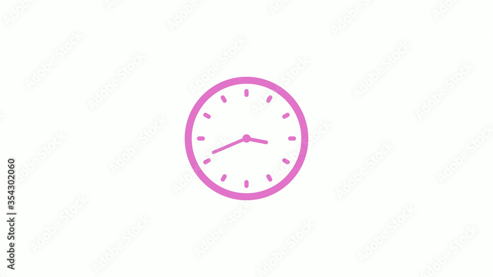 New pink light clock isolated on white background,Counting down clock animation New pink light clock isolated on white background,Counting down clock animation