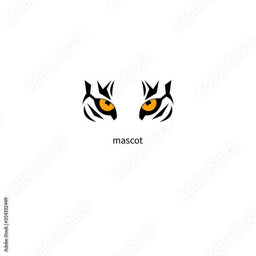 Mascot Tiger, tiger eyes