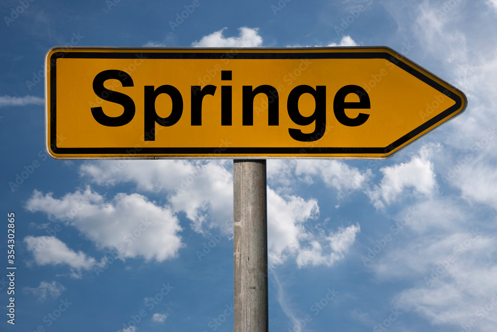 Obraz premium Wegweiser Springe