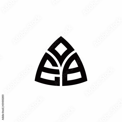 EB monogram logo with modern triangle style design template