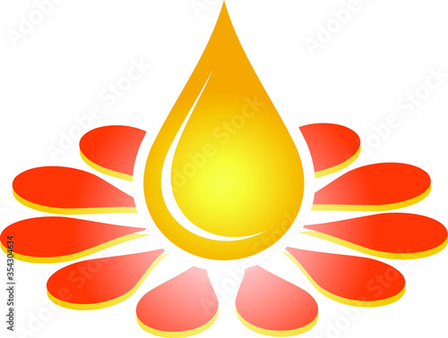 drop on flower vector logo design for any liquid business logo like water, oil and medical liquids 