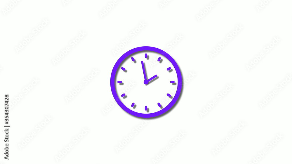 New 3d purple clock isolated on white background,clock animation New 3d purple clock isolated on white background,clock animation